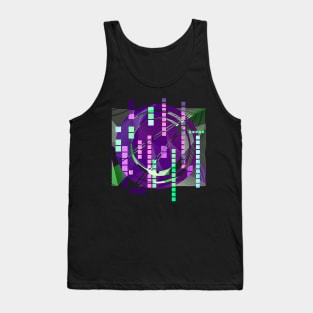 Geometric art electronic ciberpunk purple Tank Top